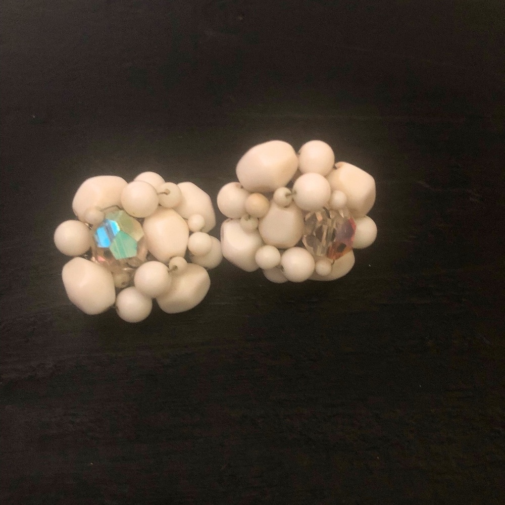 White Cloud Clip-On Earrings